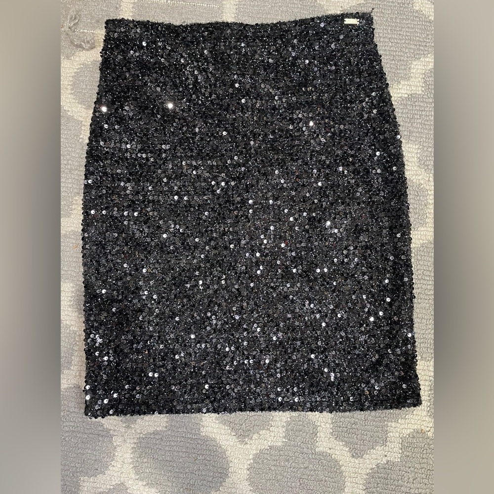 Armani Exchange Sparkling Black Pencil Skirt